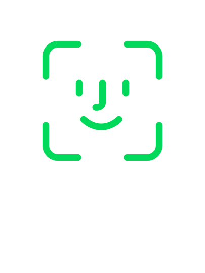 Das Face ID Symbol löst sich in einen Smiley auf.