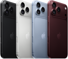 Συσκευές iPhone 18 Pro στη σειρά, πίσω όψη, και τα τέσσερα χρώματα: Μαύρο, Παγετώνας, Ασημί, Μπορντό, σύστημα κάμερας Pro Fusion στην επάνω αριστερή γωνία, 3 φακοί, μικρόφωνο, φλας