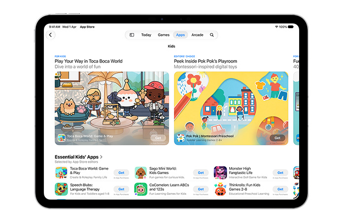 Screen displaying the Made for Kids section on the App&nbsp;Store.
