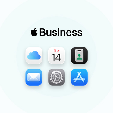 iCloud, Takvim, Apple Business, Ayarlar ve App Store dahil olmak üzere işle ilgili uygulamalar ve araçlar.