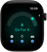 Apple Watch Series 12, алюмінієвий корпус чорного кольору, оцінка готовності 8, правий бік корпусу, коронка Digital Crown