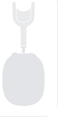 Απεικόνιση σιλουέτας των AirPods Max 2, πλαϊνή όψη, βάθος 83,4 mm, ύψος 187,3 mm.