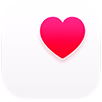 Symbool Gezondheid-app, een roze hart in een wit vak