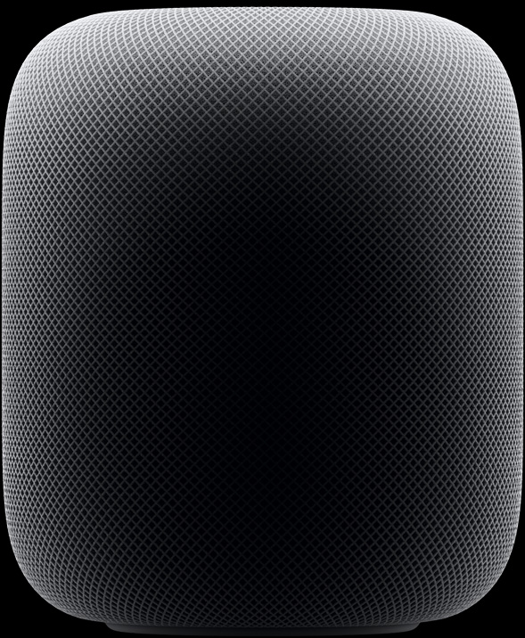 拉近展示 HomePod 產品側面