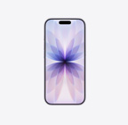 薰衣草紫色 iPhone 17 機身正面，展示上方中間的動態島