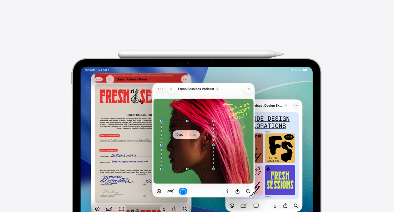 iPad, menampilkan aplikasi Pratinjau baru